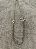Silver Necklace with flower accents, 18” long. *some wear