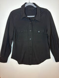 Zar Woman Black Button Up Shirt, Large