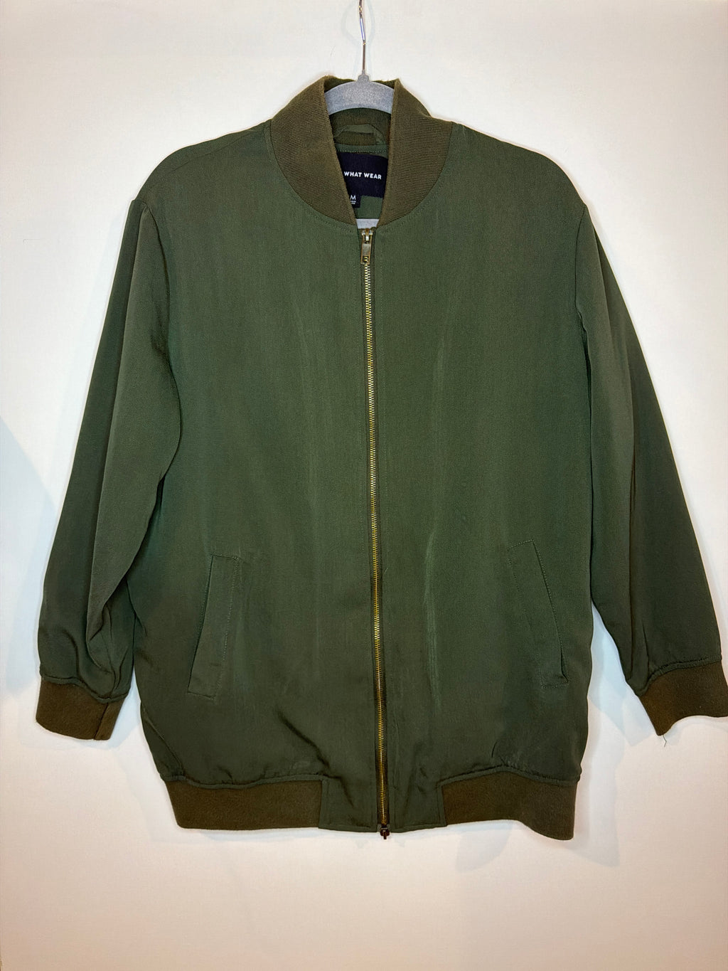 Who What Wear Army Green Jacket, M *some wear on collar and waist bands