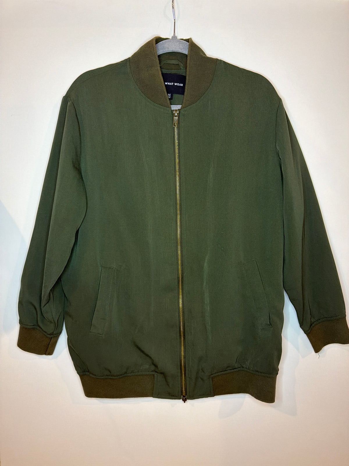 Who What Wear Army Green Jacket, M *some wear on collar and waist bands