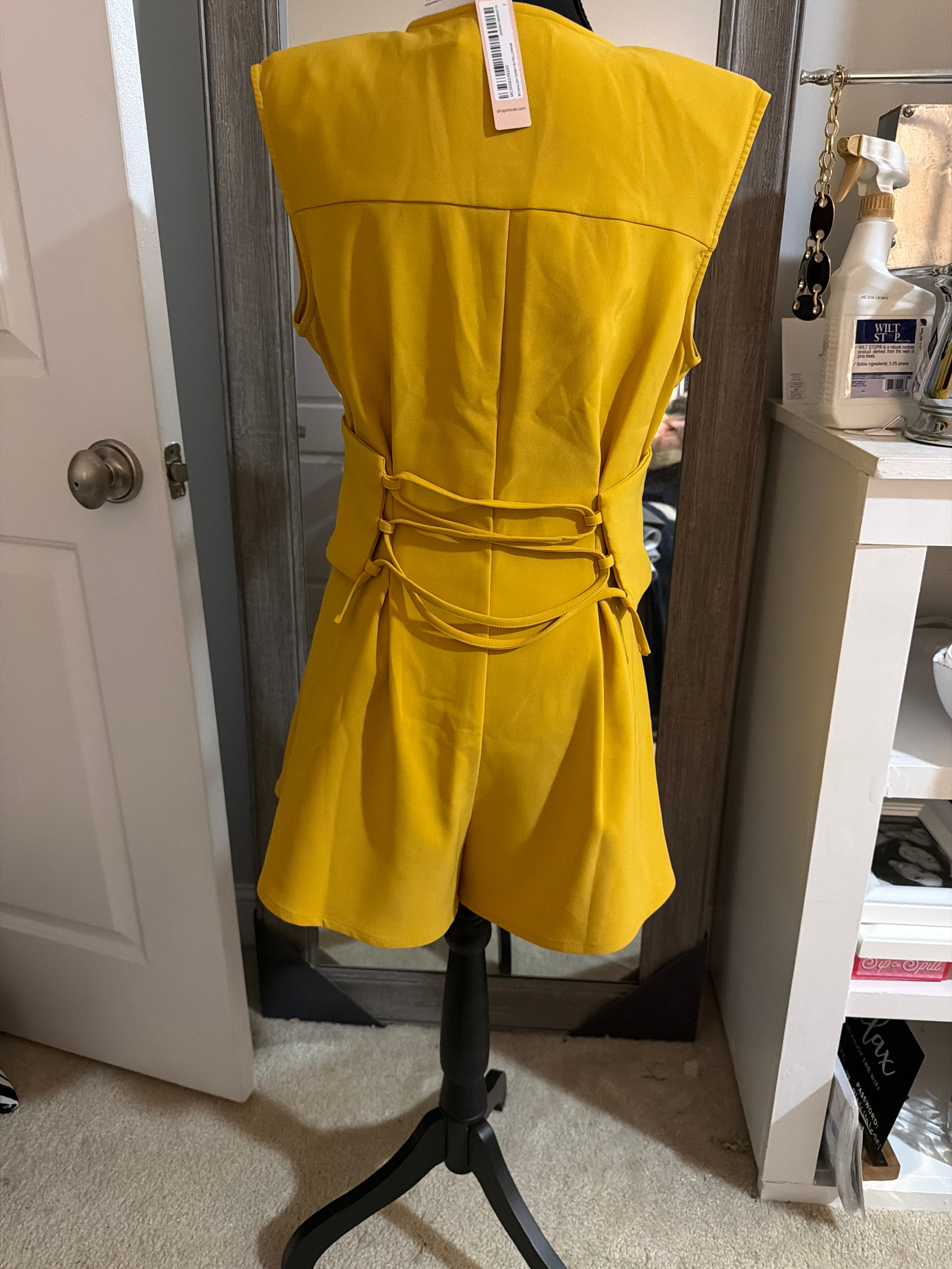 Micas Golden Yellow Romper, size M (feels like Small)