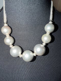 Silver Beaded Necklace, 9.00