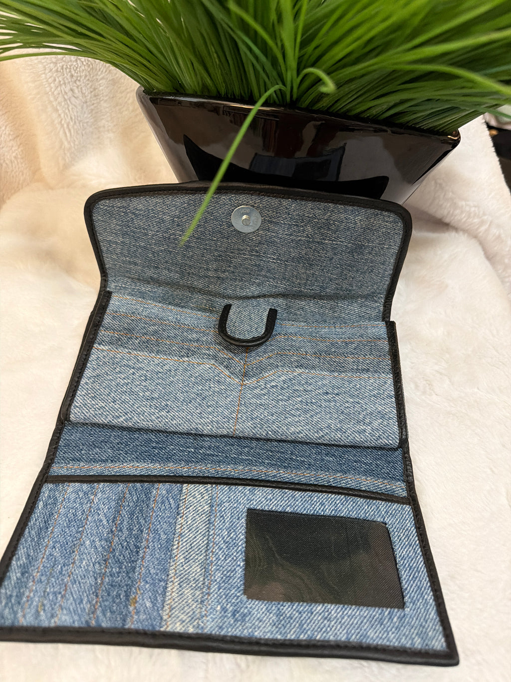 Denim Tri-fold Wallet, $9.00