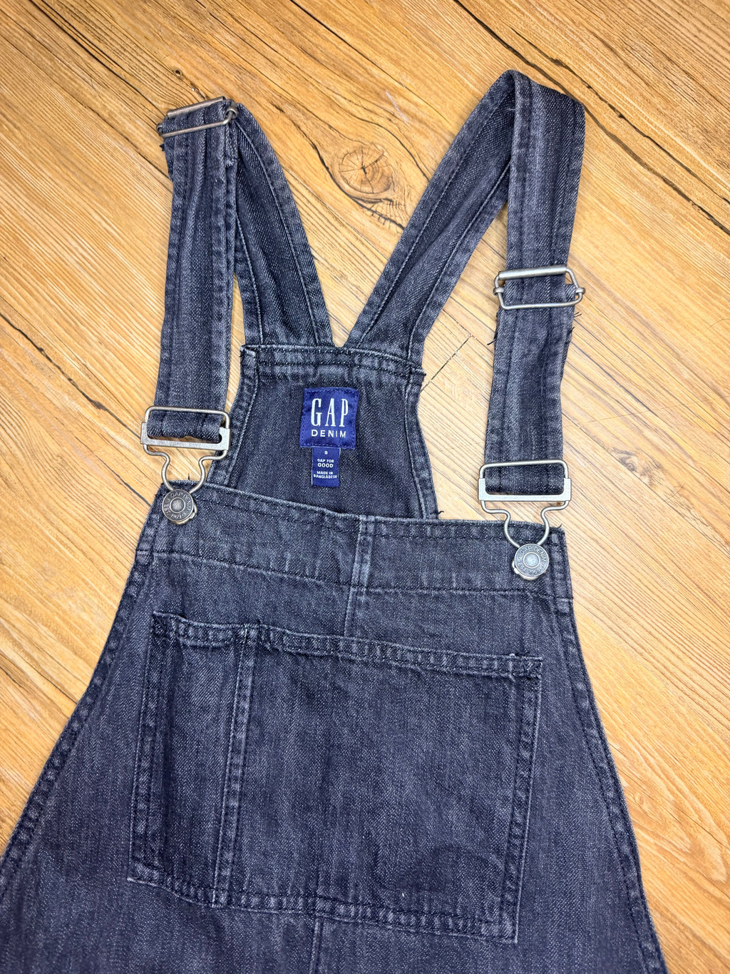 Gap Black Washed Denim Overalls, Size S