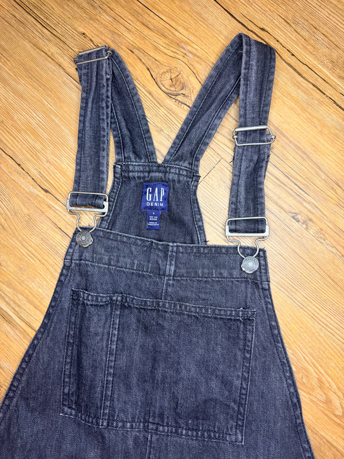 Gap Black Washed Denim Overalls, Size S