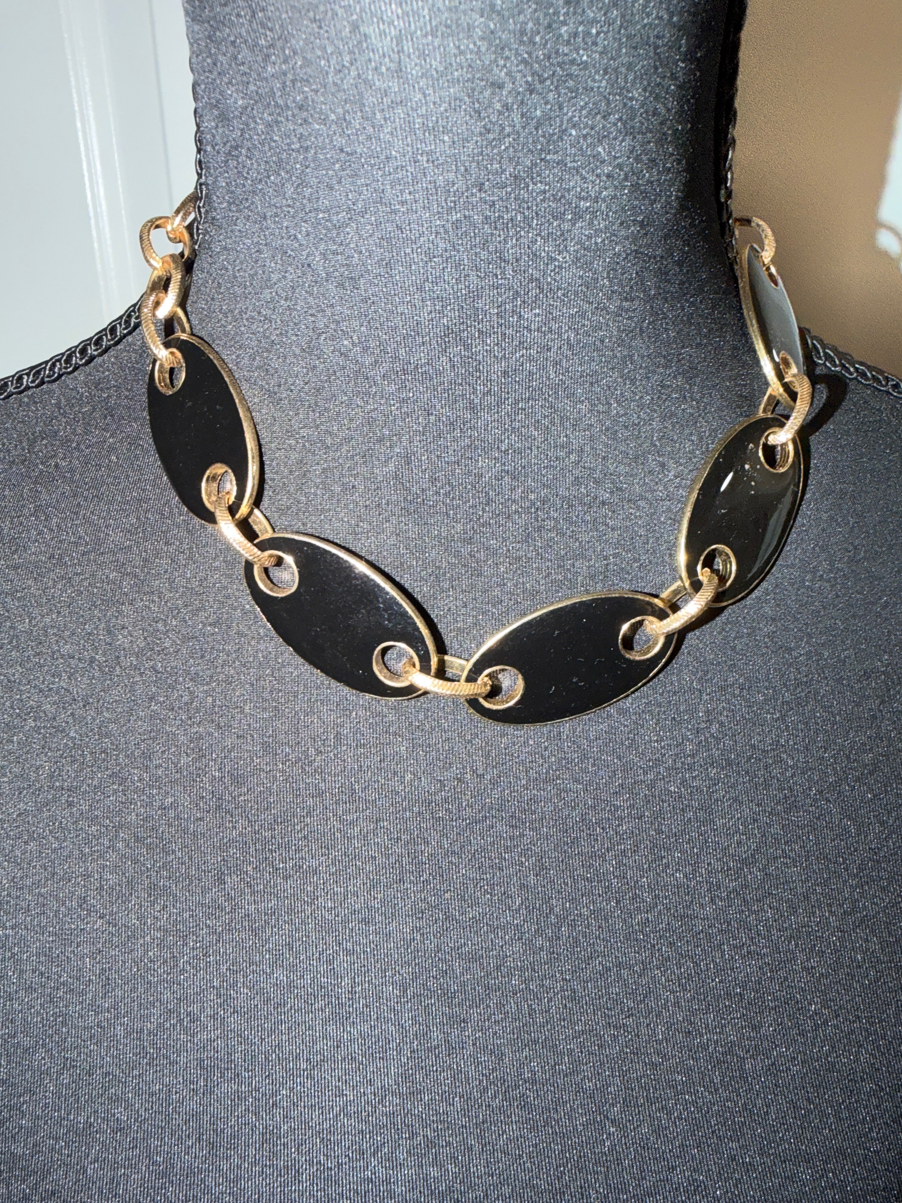 Black and gold necklace, 7”, $9.00