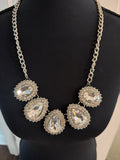Silver Rhinestone Pendant Necklace, $11.00