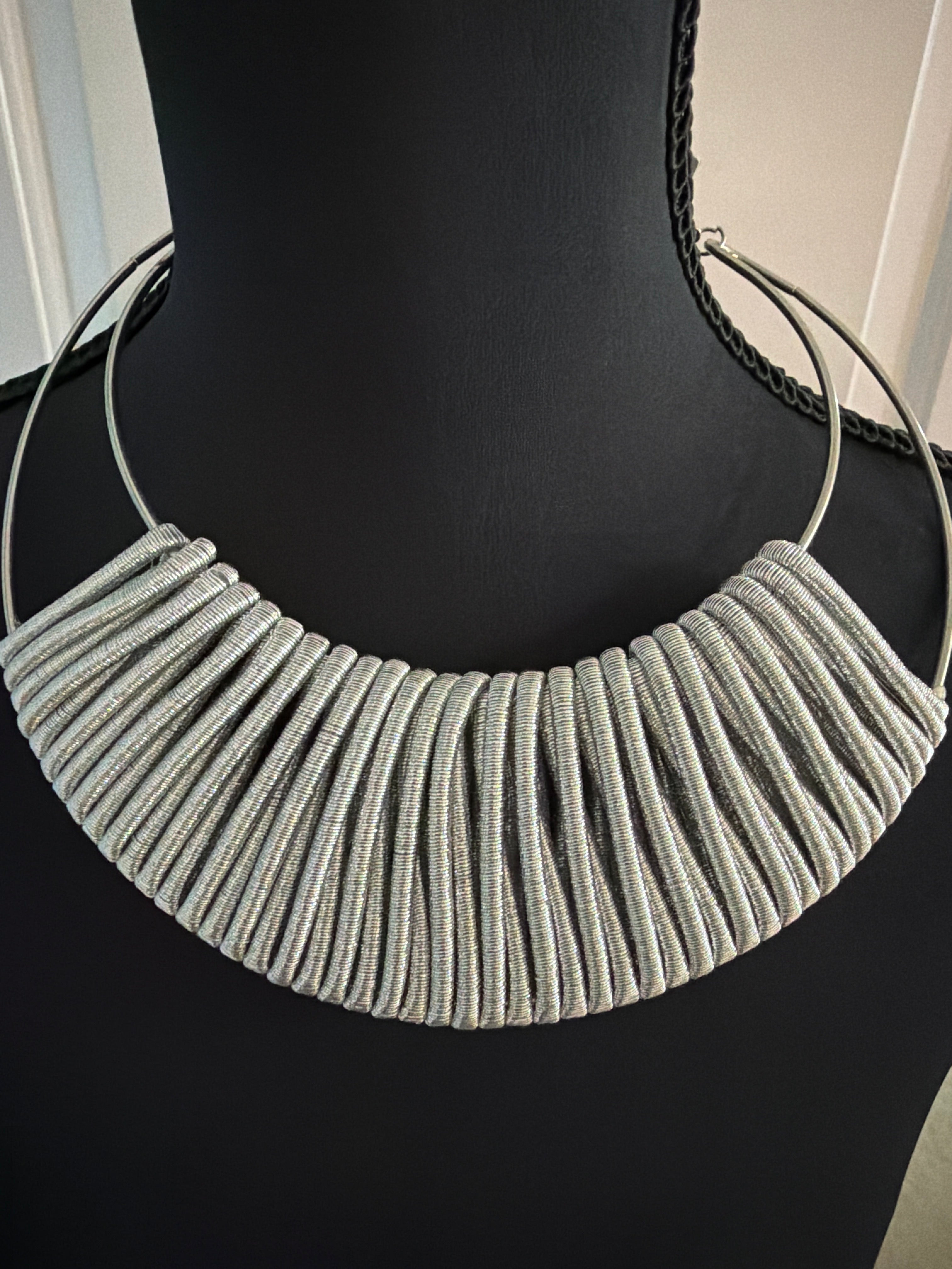 Silver Choker with matching earrings, $10.00