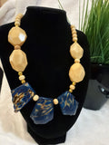 Blue and Tan Necklace, $8.00