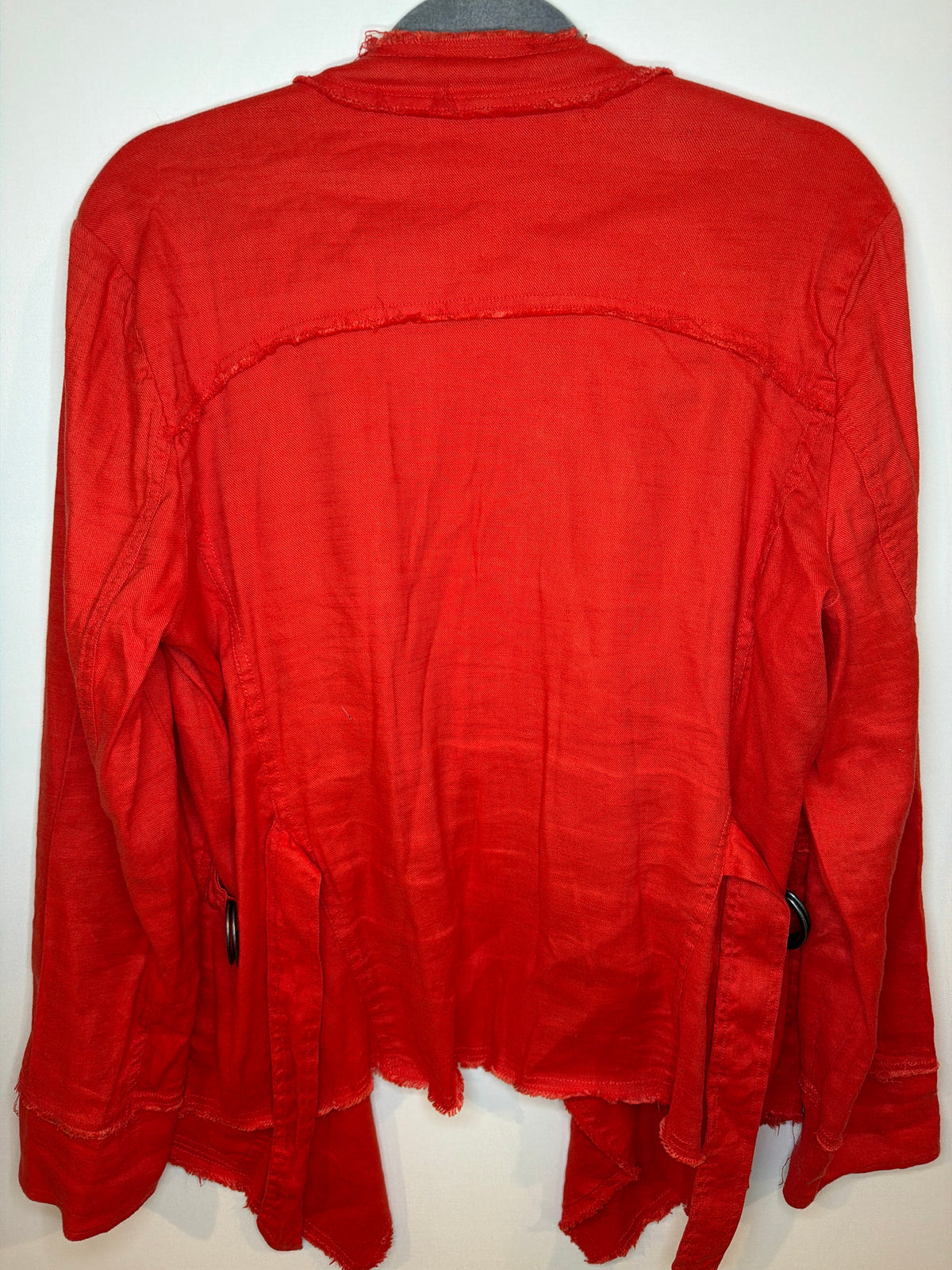 Free People Orange Linen Jacket, Large