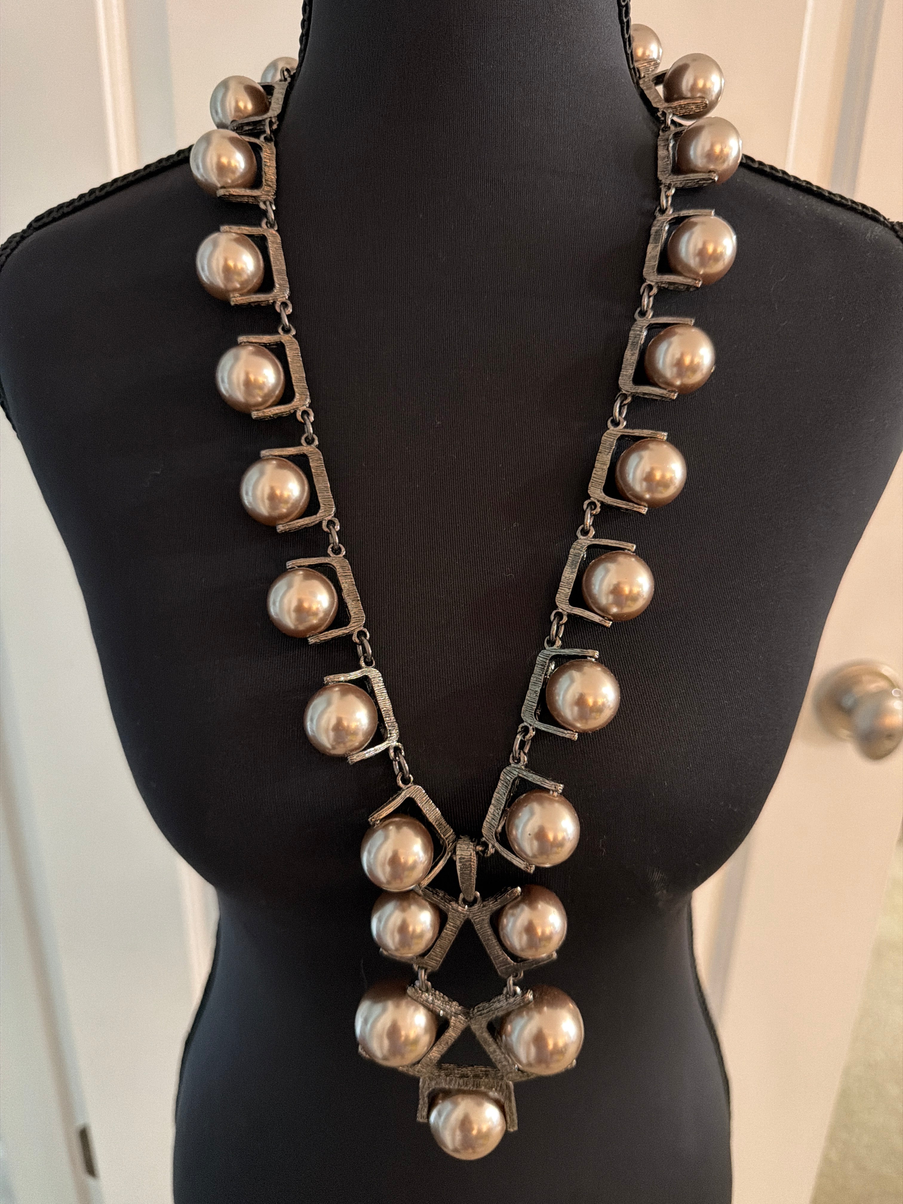 Chrome Necklace with Balls, 18” long, $25.00
