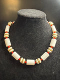 Costume Jewelry, White with Red and Gold accents, 10", $7.00
