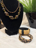 Brown, Black and gold Necklace and Bracelet Bundle Set, all 4, $10.00