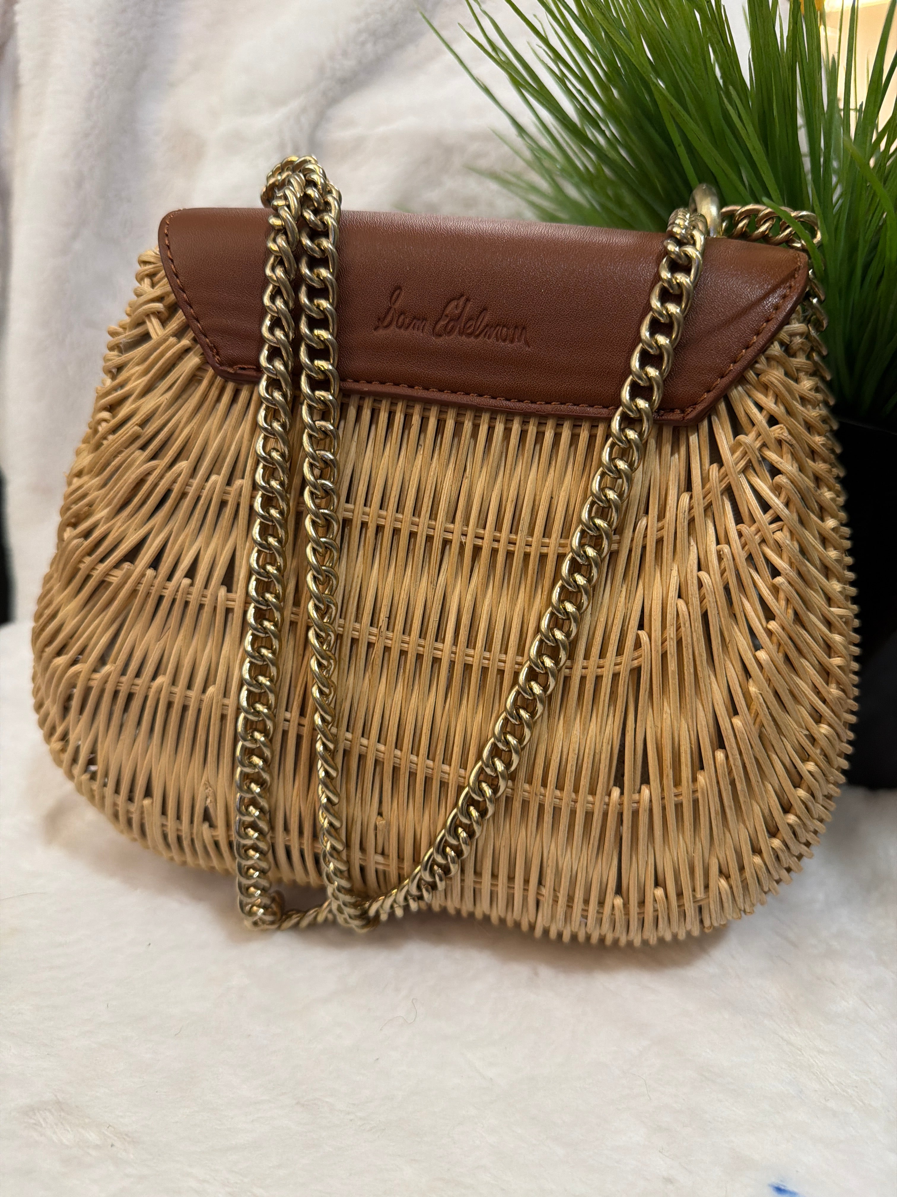 Sam Edelman Rattan Cross Over Bag, $40.00
