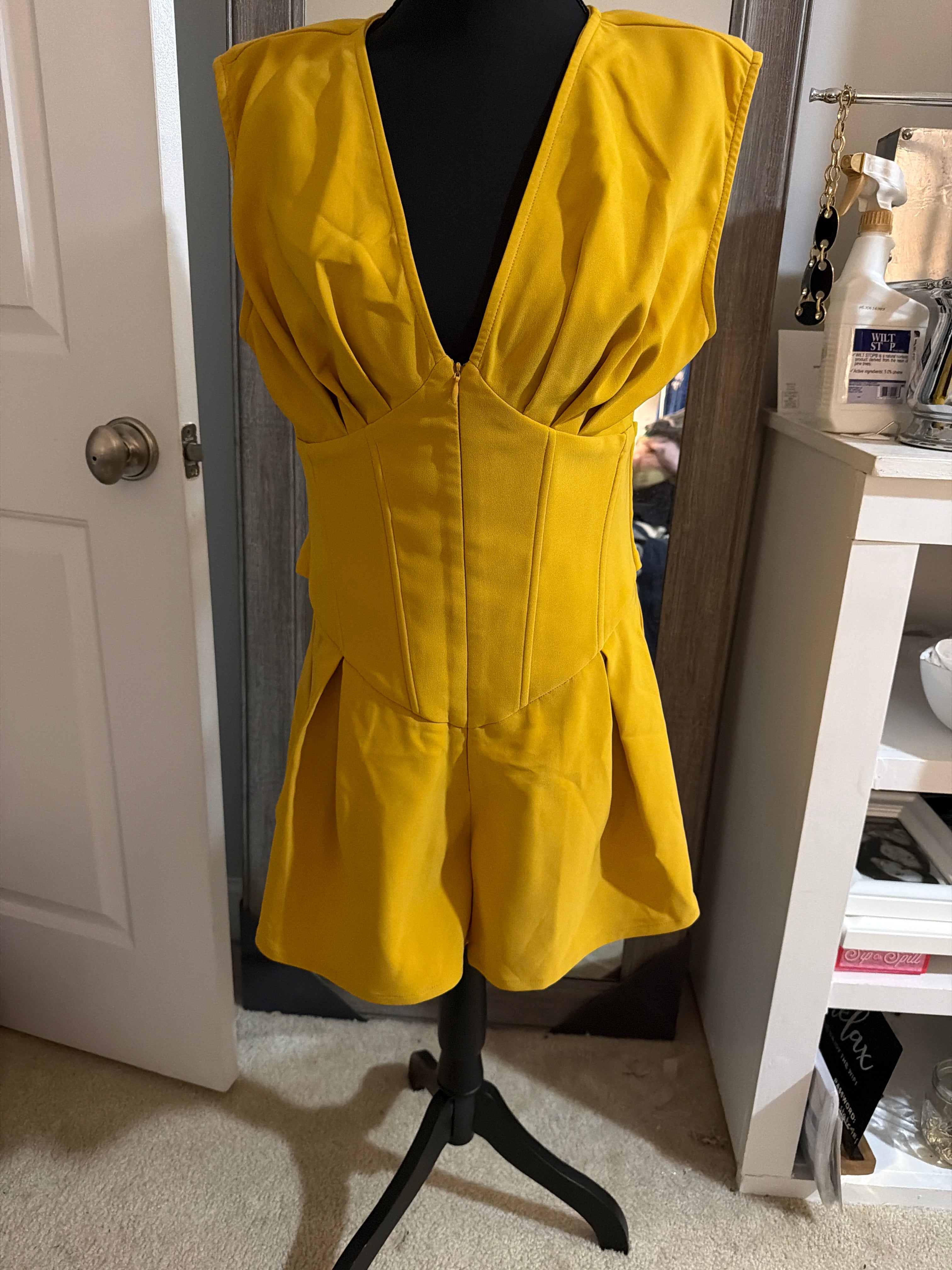 Micas Golden Yellow Romper, size M (feels like Small)