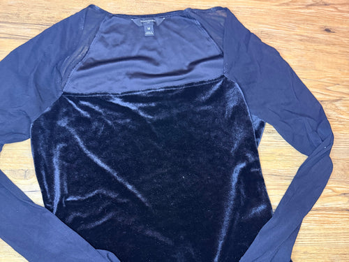 Banana Republic Velvet and Sheer Body Suit, Size M