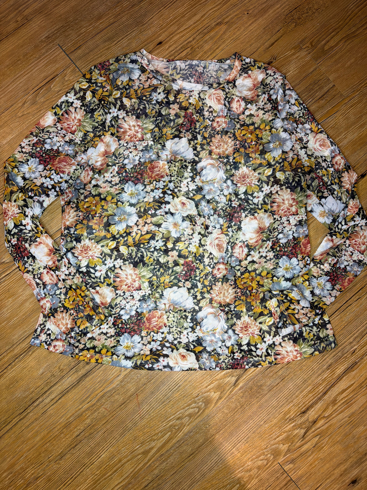 No Brand Flower Sheer Top. Feels like size L