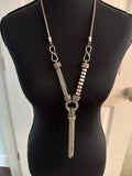Chrome necklace, 18” long, $12.00