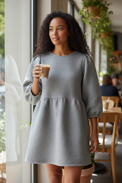 Lumiere Grey Drop Waist Shirt/Dress, Size S, $10.00