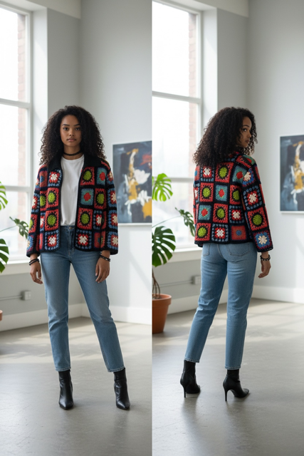 Z-Line Sweater, Multi-Colored, Size L (feels like medium), $14.00