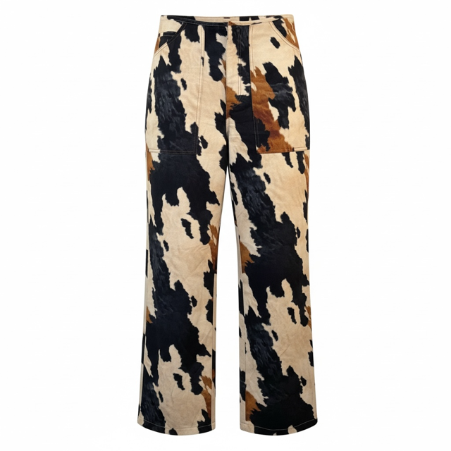 TypaGal Cow-like print Pants, Size L, $13.00